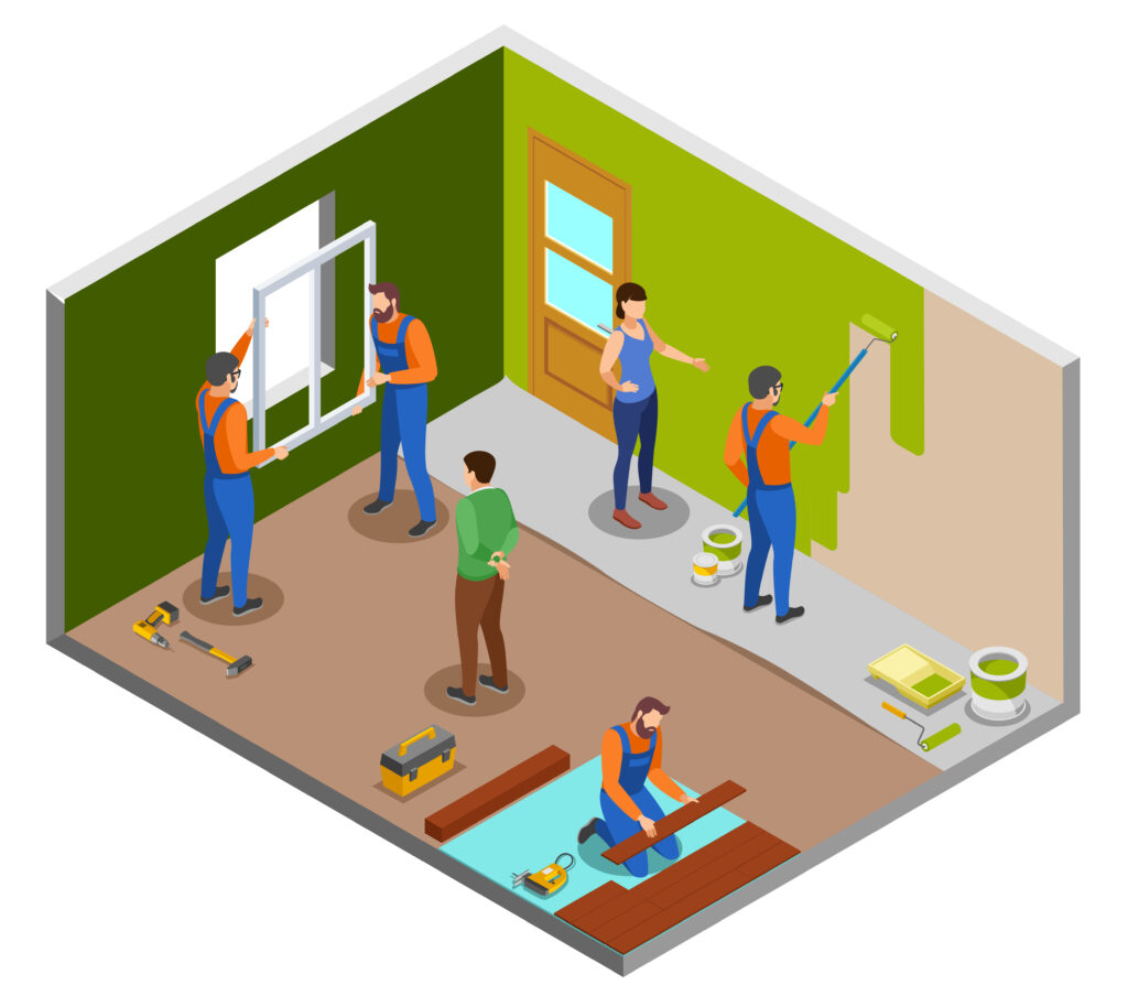 home repair isometric design concept